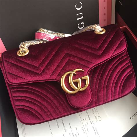 gucci marmont small red velvet|Gucci Marmont bag from nancy.